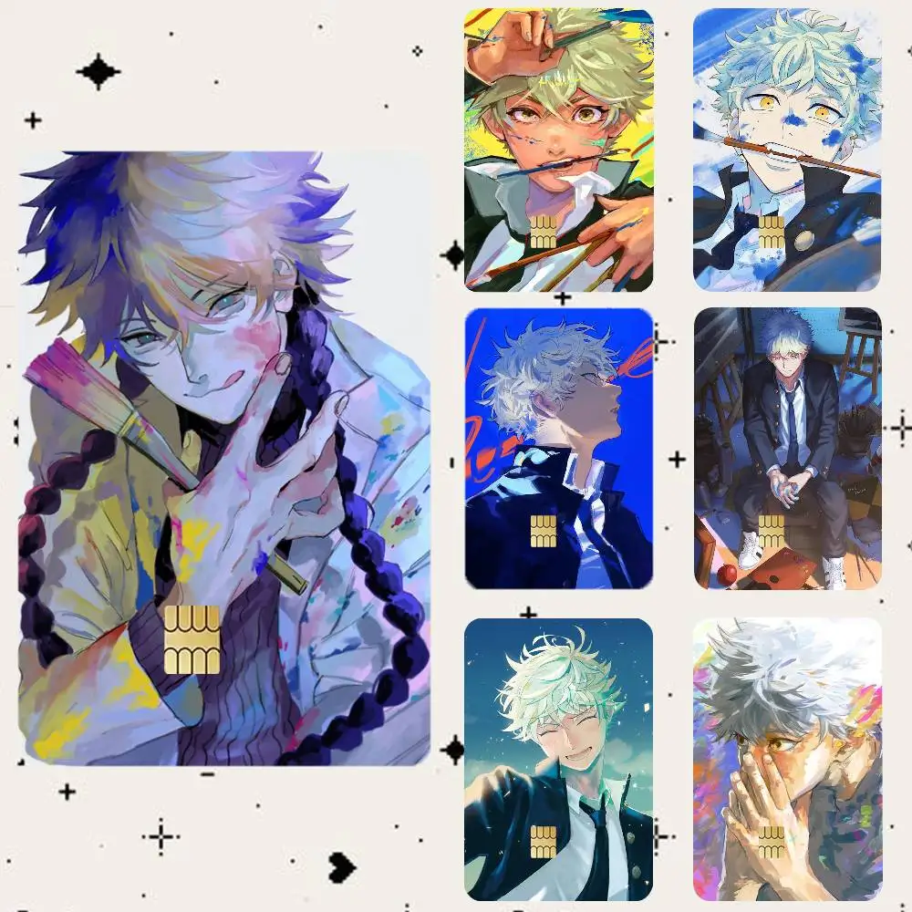 Blue Period Yatora Yaguchi   Waterproof Bank Card Sticker Skin for Credit Debit Chip Cards Decorative Cover Film