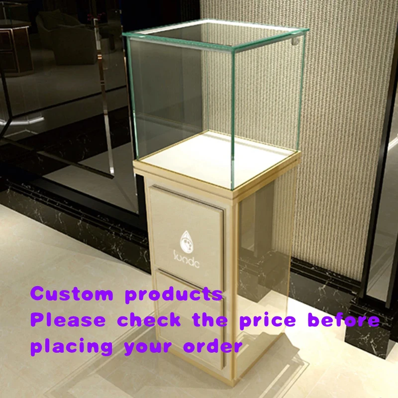 custom.Luxury Museum Antique Display Cabinet with Tempered Glass Metal Artwork Jewelry Showcase-Shop Decoration Luxury Moder