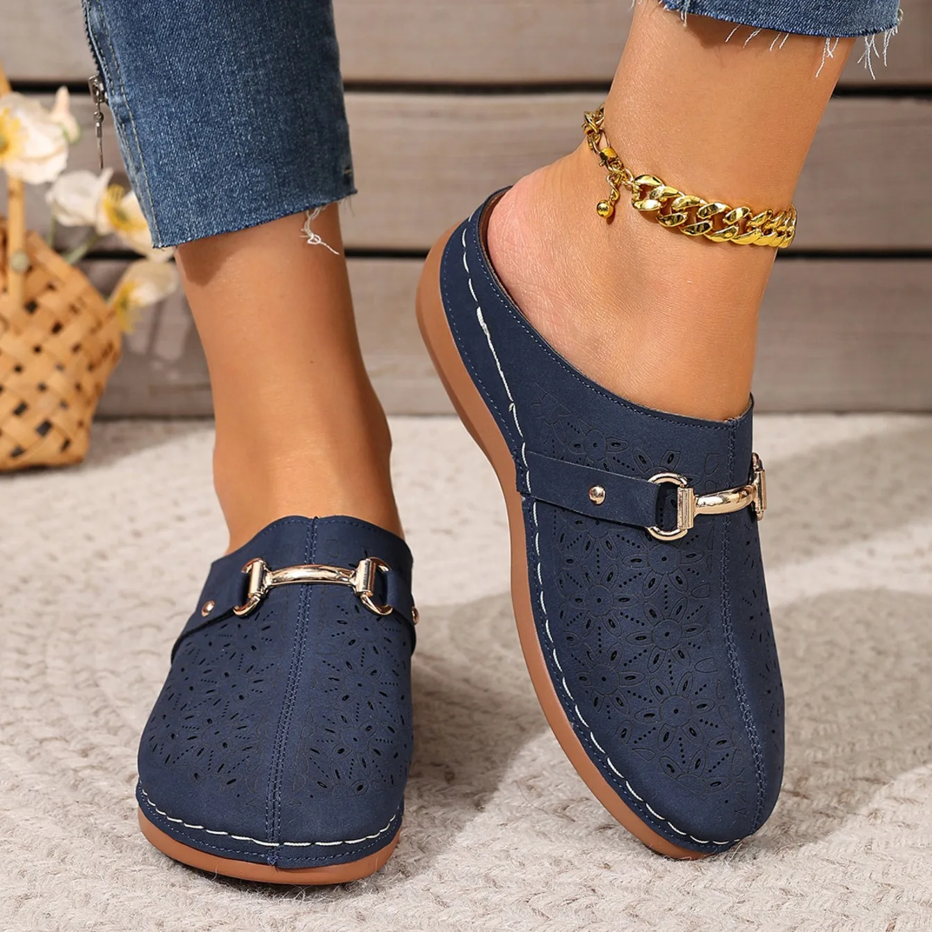 Damen-Halbschuhe: Leichte, modische Outdoor-Watschuhe für Mütter mittleren Alters – Sommer-Sandalen für Frauen – Detail 3