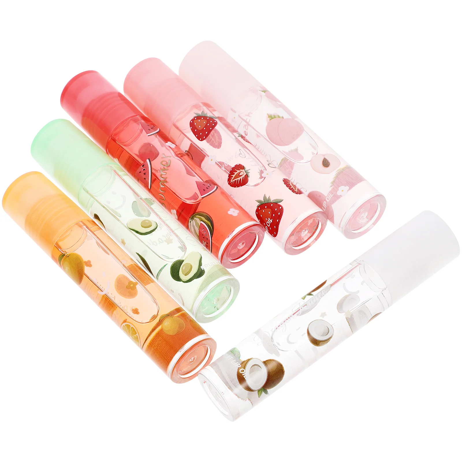 6 Pcs Moisturize Fruit Child Tint Plumping Polish Plastic Fruit-flavored Lipstick