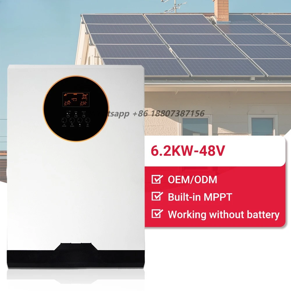 SKE in Stock 48VDC Hybrid Inverter 6.2KW OEM Solar Energy System 6KW 80A  Solar Charger With LFP Battery Optional Panel