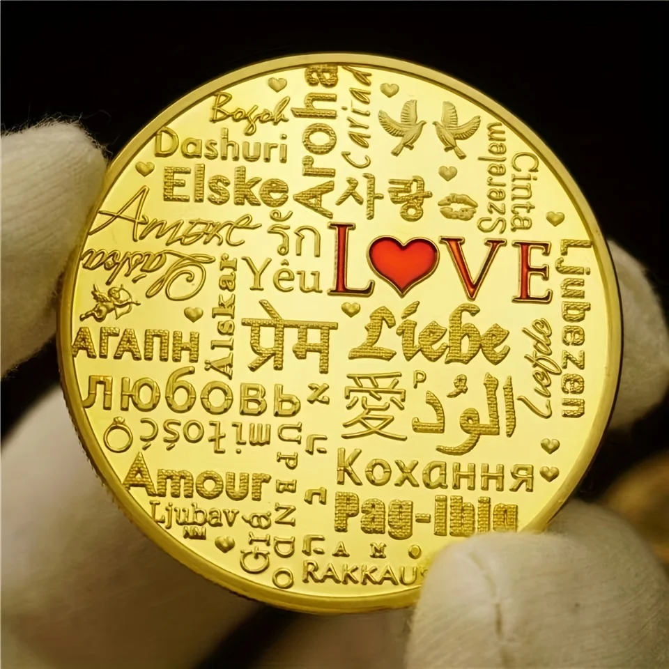 

Lucky Gold Commemorative Collectible Coins, Valentine's Day Confession, Gifts, Novelty Coin, 1Pc