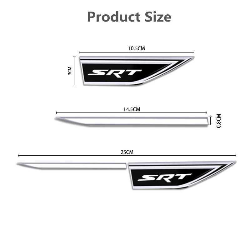 Car Body Protective Metal Sticker Car Fender Side Blade Badge For Dodge SRT Logo Durango Ram 1500 Charger Viper Challenger view 6