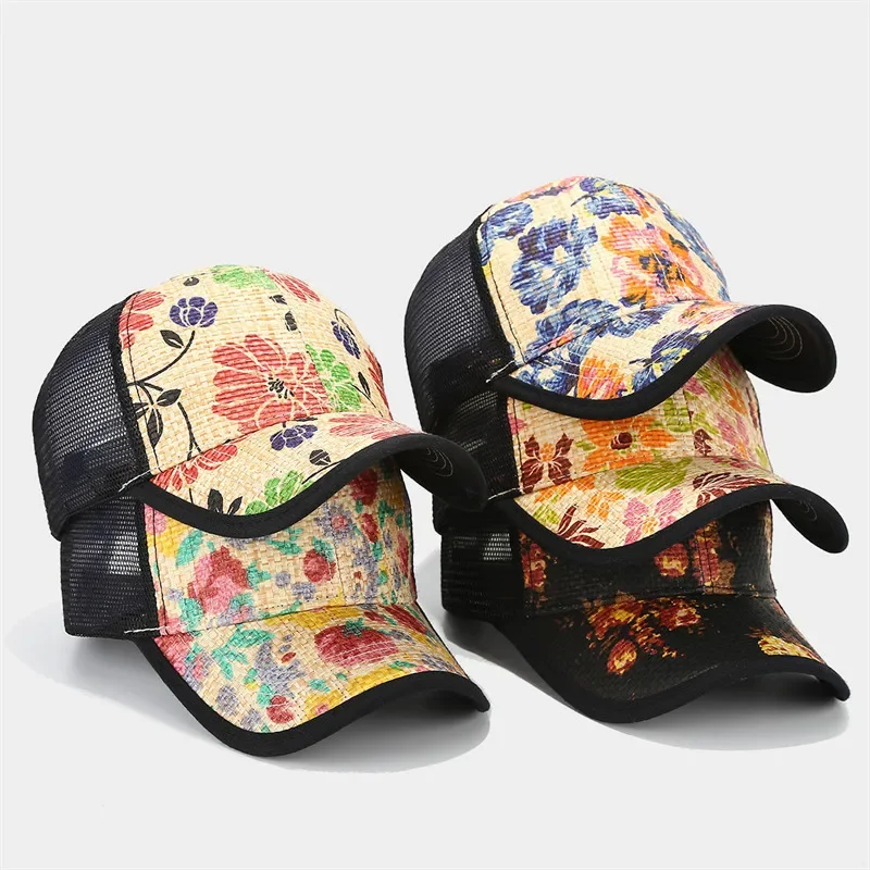 Spring Polyester Print Casquette Baseball Cap Adjustable Outdoor Snapback Hats for Men and Women 04