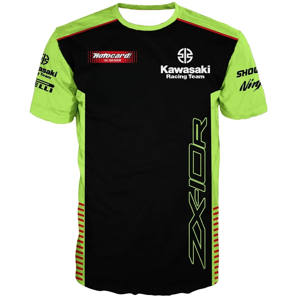 Neuheit für den Sommer 2025, Kawasaki Motorrad-Herren-T-Shirt, bedrucktes Rad-T-Shirt, lässiges, schnell trocknendes Sport-T-Shirt