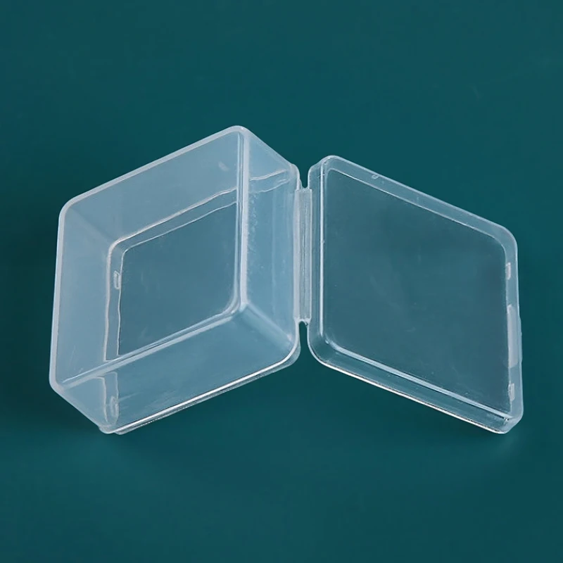 Caja de almacenamiento transparente de plástico, caja cuadrada para artículos pequeños, cajas de embalaje, contenedor de cuentas de joyería, organizador de artículos diversos