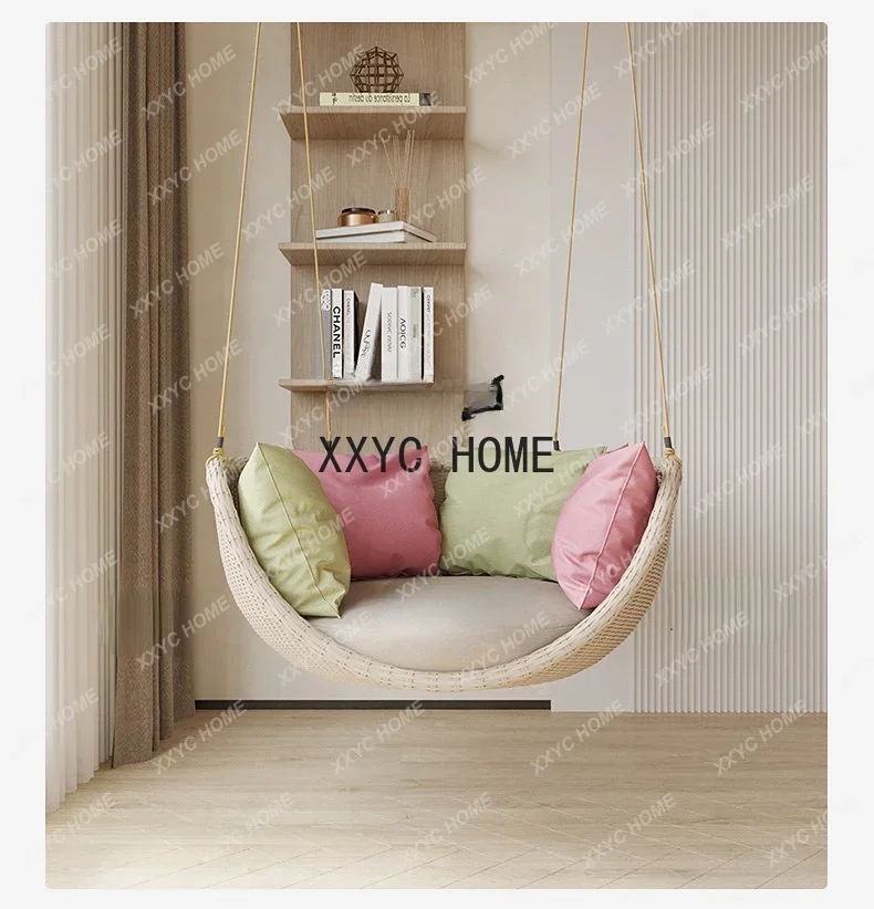 Outdoor Swing Basket Glider Indoor Balcony Leisure Rattan Chairs Terrace Rattan Chair Single Indoor Nordic Rocking Chair