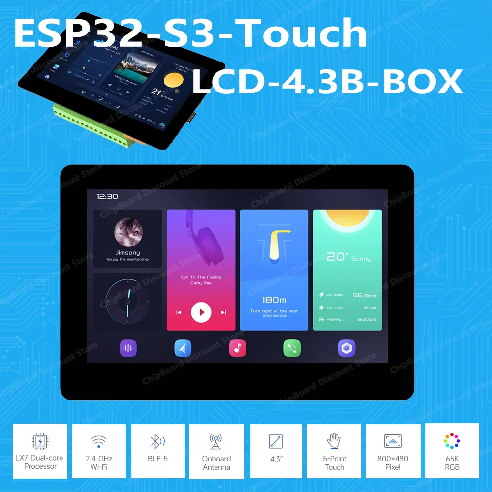 

ESP32-S3 Плата сенсорного ЖК-дисплея с диагональю 4,3 дюйма