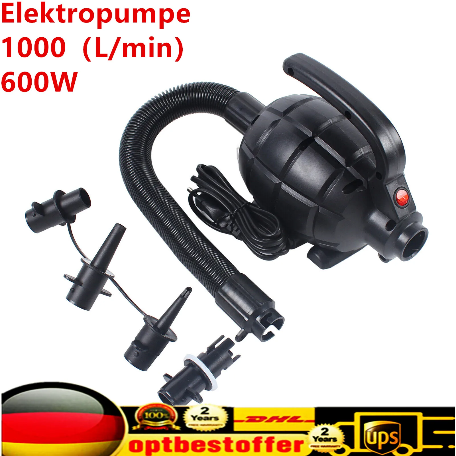 220V High Pressure Air PumP 1000l/min Portable ElEctric 600W With 4 Nozzles For Inflatables