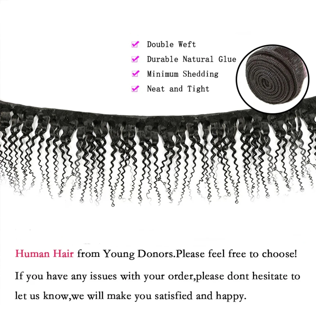Raw Unprocessed Virgin Kinky Curly Hair Weave Double Weft Kinky Coily Hair Extension 4A 4B 4C Afro Curly Weft Hair Bundle Wholesale Afro Kinky Curly Bundles Human Hair Bundles Weave Extensions Virgin  image 5