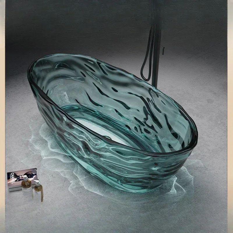 Water ripple color transparent oval, independent hotel B & B villa crystal art light luxury bathtub