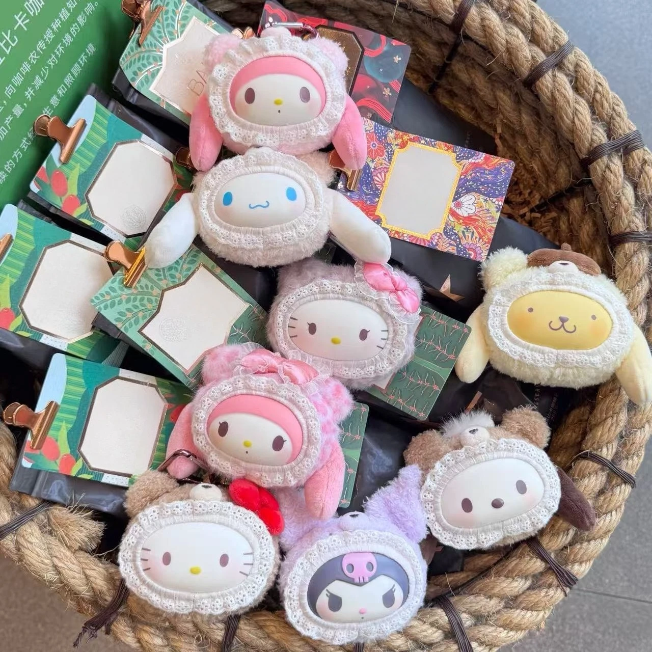 

Kawaii Sanrio HelloKitty My Melody Kuromi Cinnamoroll 50th Ghostly Series Plush Keychain Hanging Ornament Cute Anime Cartoon Toy