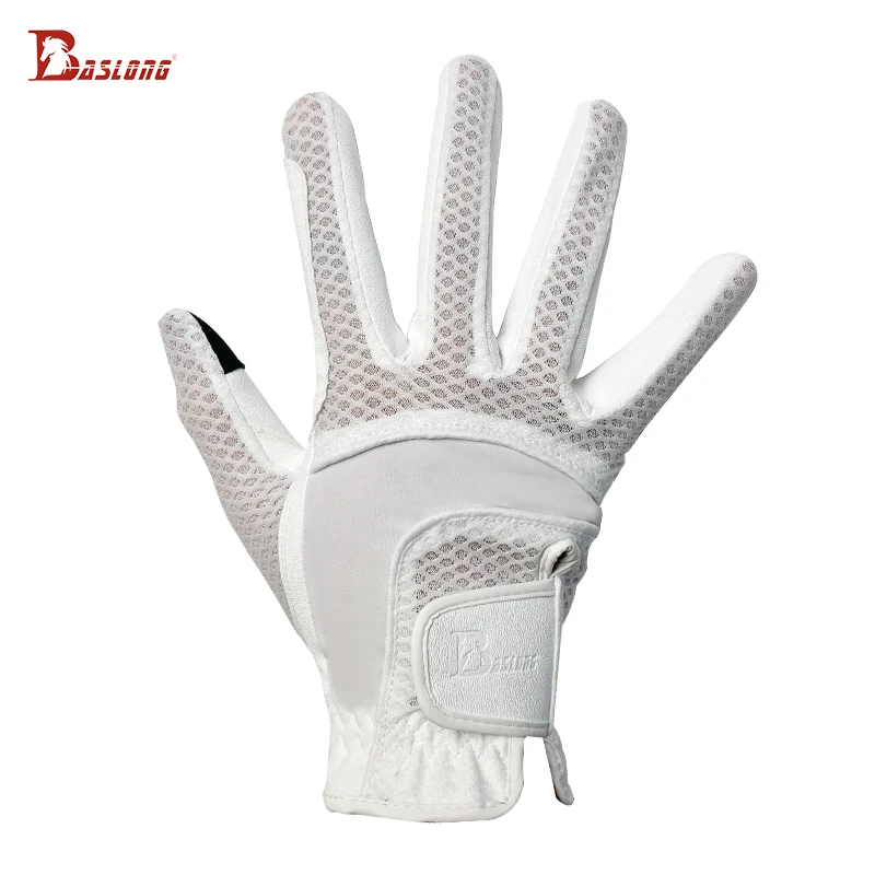 Baslong Kidsren's Equestrian Sports Gloves ถุงมือตาข่ายยืดหยุ่น Non-Slip Breathable Wear-Resistant Cycling Gloves Knight Equipment Harness