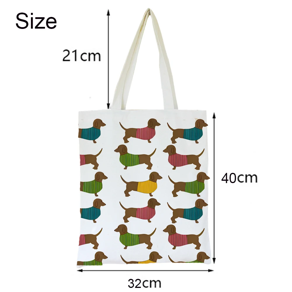 Cartoon Dog  Tote Bags Linen Shopper Bag Shoulder Bag Large Capacity Tote Bag Handbag Harajuku Animal Shopper Bags Cartoon Bags