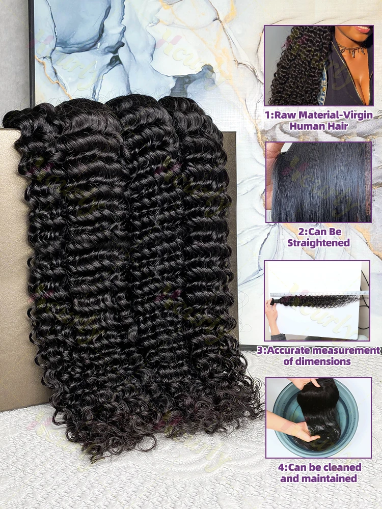 Fasci di capelli umani ricci da 30 28 pollici 2/3 pacchi Fasci di capelli umani brasiliani a onda profonda Remy Estensioni del tessuto non trattato