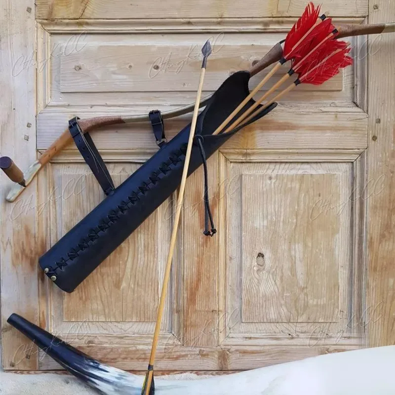 Cinturón Medieval de piel sintética para tiro con arco, carnada para caza, Cosplay con soporte de flecha Steampunk Vintage y accesorios para tiro con arco