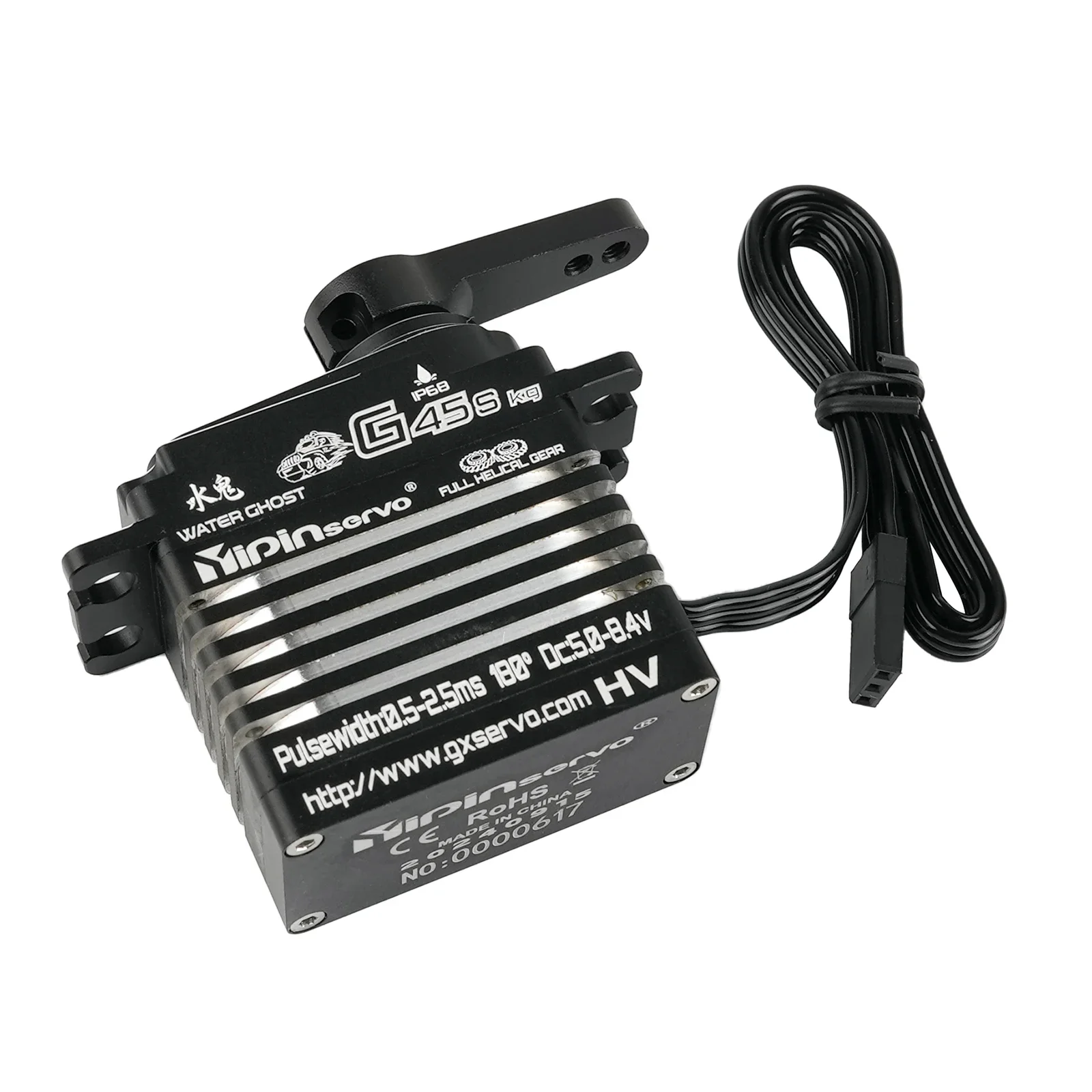 45 kg wasserdichter IP68 digitaler RC-Servo-Kernlosmotor, 180/270/360 Grad, hohes Drehmoment, RC-Modellauto, Roboterservos in Industriequalität