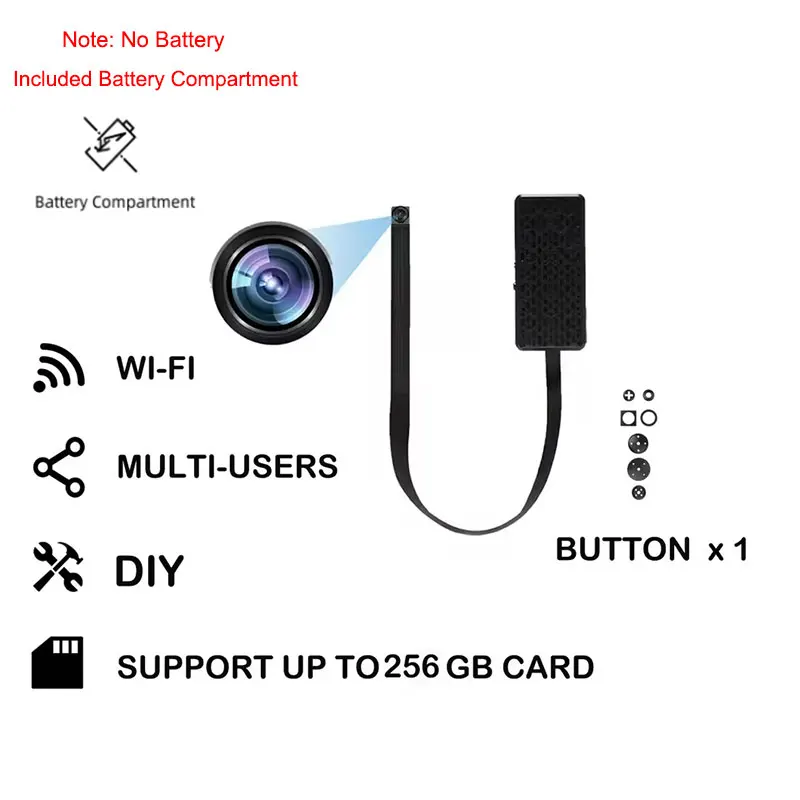 

1080P HD DIY WIFI камера с широкоугольным объективом 120 градусов, мини-умный удаленный мониторинг, видеокамера домашней безопасности с кнопкой