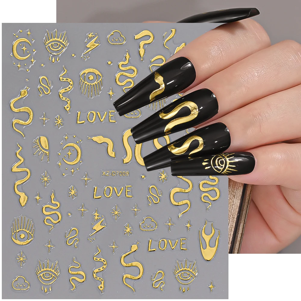 12 sztuk/zestaw Naklejki 3D z efektem brązu w kolorze złotym, gwiazdki, holograficzne gwiazdy, słońce, księżyc, samoprzylepne slidery, naklejki do samodzielnego zdobienia paznokci, dekoracje do manicure
