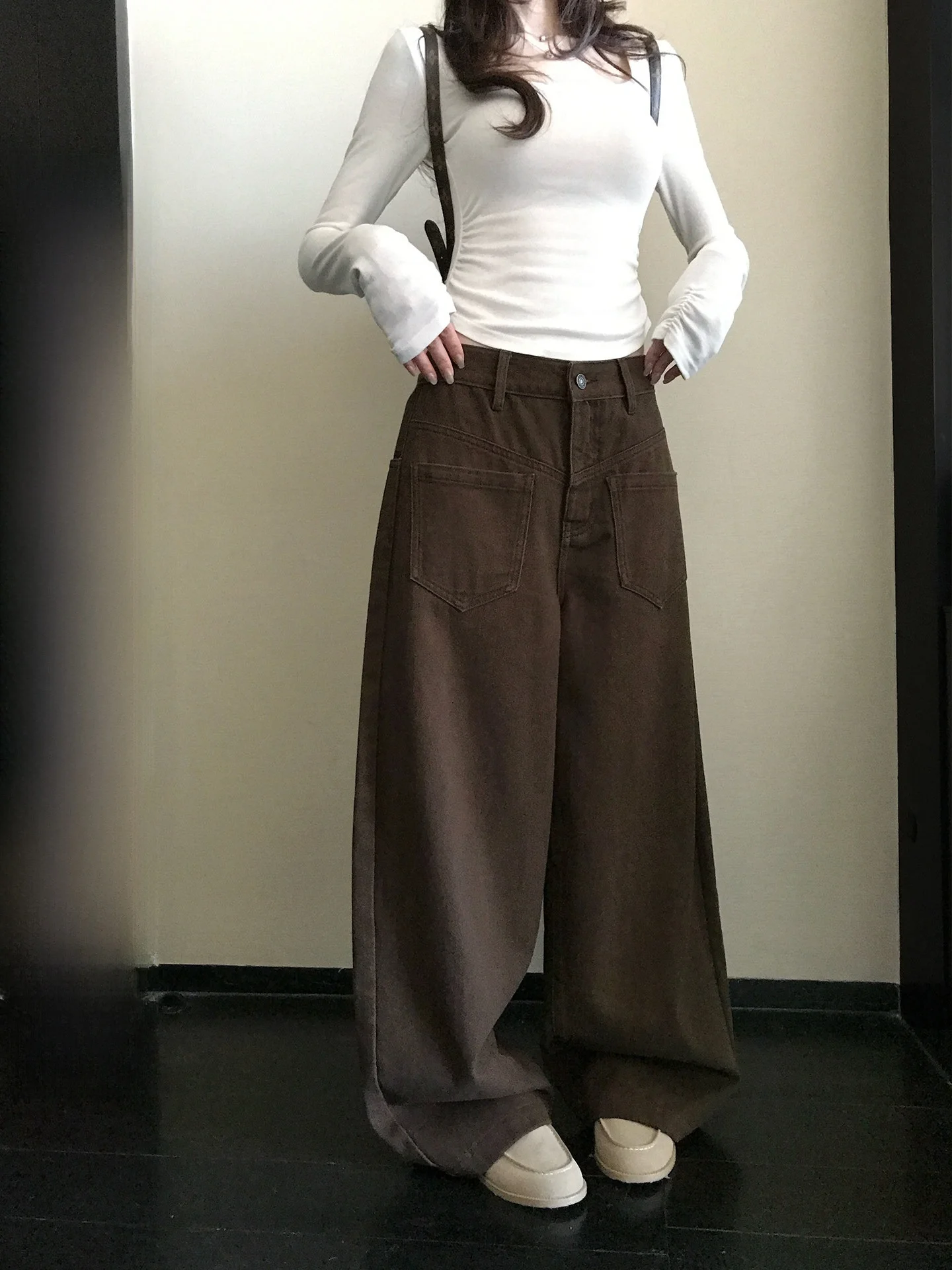 

Джинсы женские Skk Store, свободные, прямые, из тонкого хлопкового твила, винтажные, повседневные, стильные...