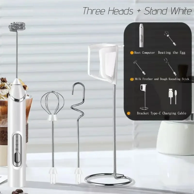 

Electric Milk Frother Handheld Rechargeable Portable Milk Foam Maker for Coffee Latte Cappuccino Hot and Cold Milk