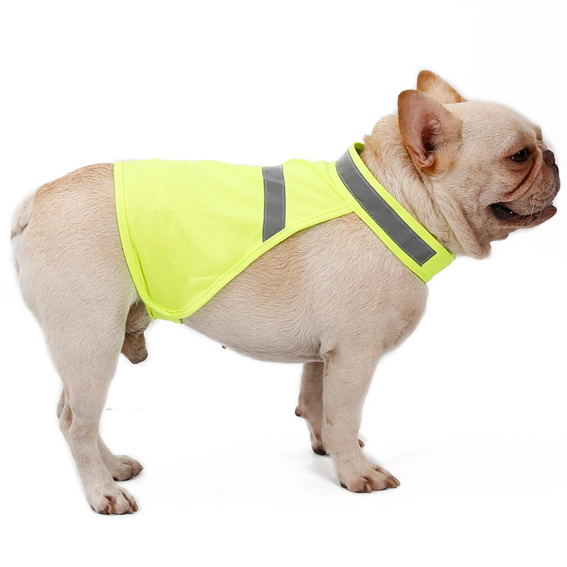 Reflective Dog Safety Vest High Visibility Yellow Fluorescent Dog Clothes Dog Hi Vis Jacket Coat Outdoor Night Safety Pet Supply