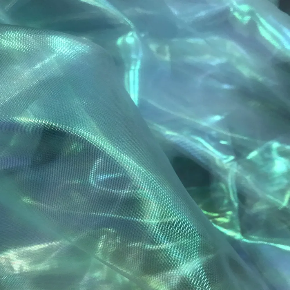 Laser Holographic Organza + Transparent Tulle | Wedding Dress Runway Influencer Clothing | Designer Fabric