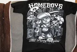 HOMEBOYS GANGSTER BAND LOWRIDER 8 BALL CITY THE PARTY BEGINS URBAN T-SHIRT