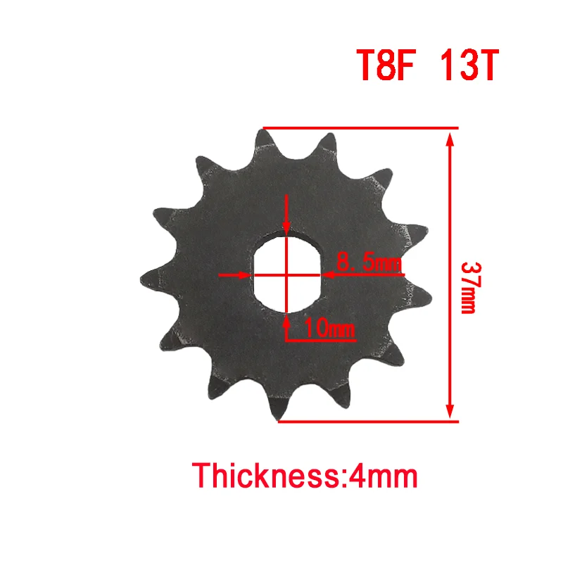 8T 9T 10T 11T 25H T8F 410 420 428 mały łańcuch rower elektryczny skuter zębaty nadaje się do silnika MY1020 BM1109 ZY1020