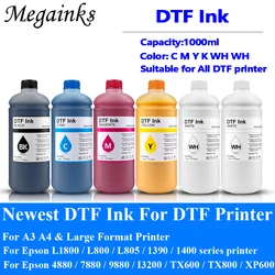 1000ML*6PCS DTF INK 2White For DTF Ink Film Transfer Ink For DTF Direct Transfer Film For DTF Printing PET Film Printing L1800