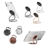Metal Foldable Phone Holder 360 Degree Rotation Stand Double Finger Ring Round Cellphone Universal Portable Metal Kickstand