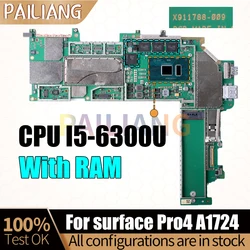 For surface Pro4 A1724 Laptop Mainboard X911788-009 SR2F0 With RAM I5-6300U Notebook Motherboard Full Test