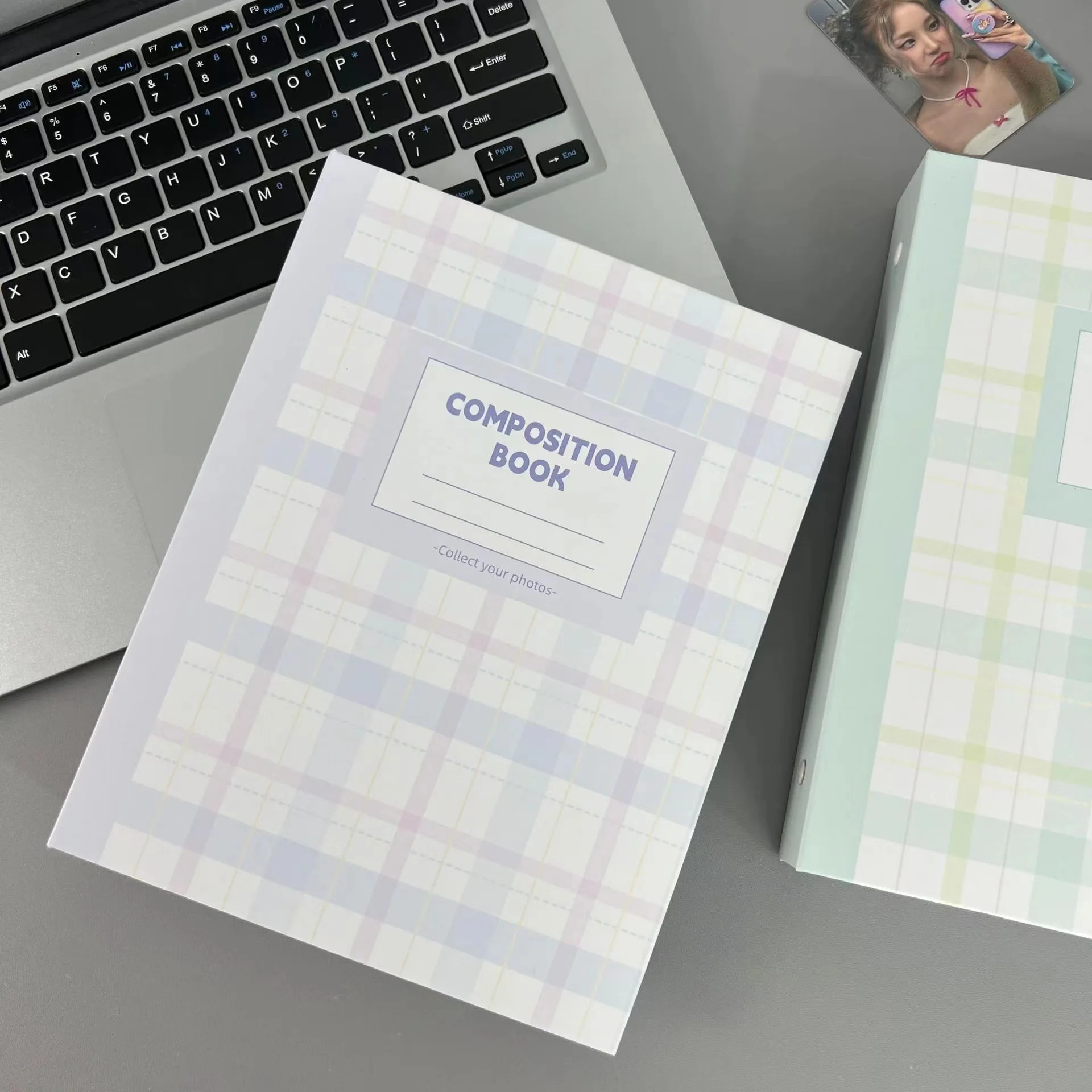 Ins Kawaii cream Plaid A5 Kpop Photocard Binder Collect Book Idol Photo Card Holder Photocard Album loose leaf card booklet