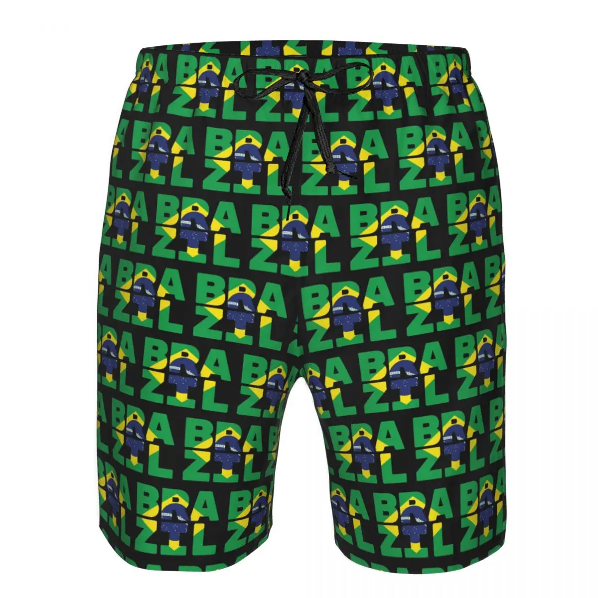 

Brazil Flag Text Trunks Beach Board Shorts Casual Quick Dry Swimming Summer Men Pants