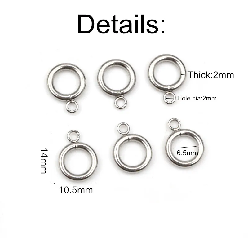 30pcs 316L Stainless Steel Small Loop Hoops Rings Circle Connector Diy Jewelry Findings Accessories for Bracelet Neckalce