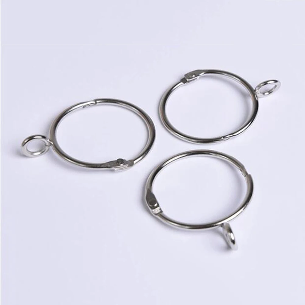 

20pcs Curtain Rings 32Mm Inner Diameter Silver Metal Drapery Ring For Heavy Lightweight Curtains Home Window Shower Decor