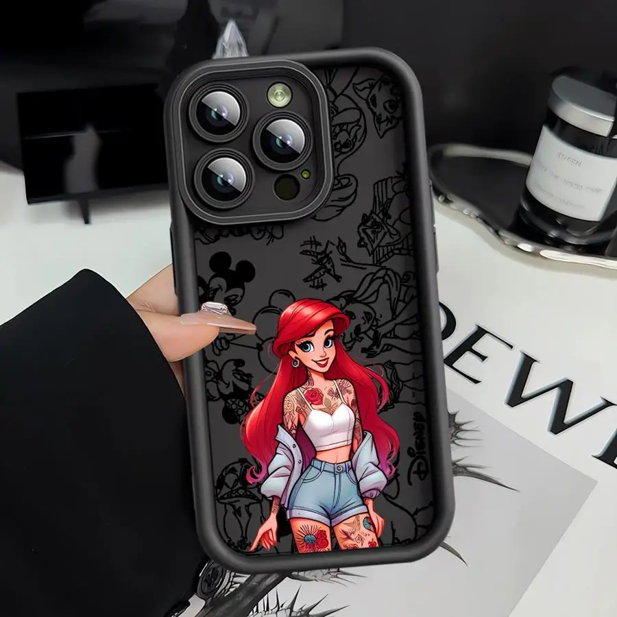 حافظة ناعمة من مادة TPU لهاتف آيفون 11Pro 16 Plus 16e 13 Pro MAX XS XR 17 Air 11 14 12 Mini 15 Plus Fashion Princess