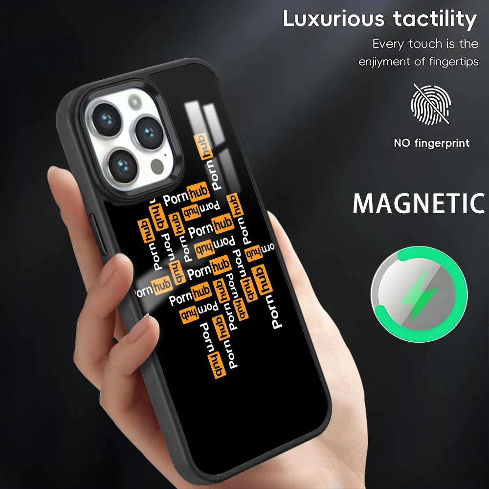 P-Porn-hubs-Tumble Phone Case For iPhone 16 15 14 13 12 11 Pro Max Plus Mini Magnetic Magsafe Wireless Charging Cover Coque