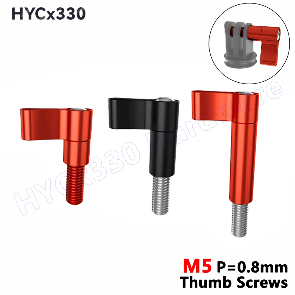 Thumb Screws M5 P=0.8mm Aluminum Alloy L Shape Screw Adjustable Handle Knob Tighten Bolts for DSLR SLR Action Camera Accessories