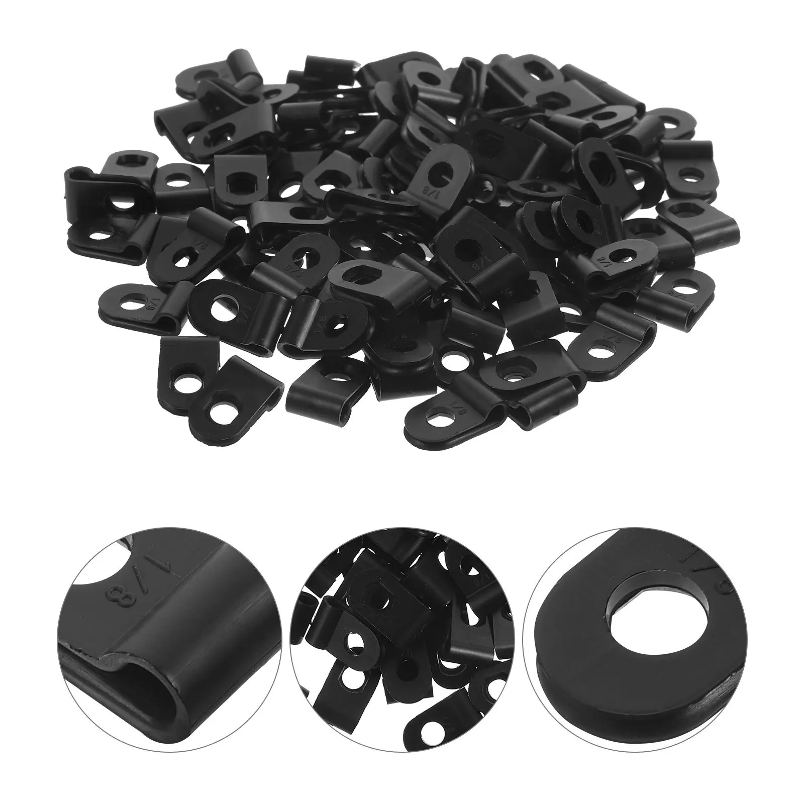 

100Pcs Cable Clips Wire Holder Durable PVC Rope Light Clips for Wire Management Outdoor Cord Clamp Organizer Cable Clamps