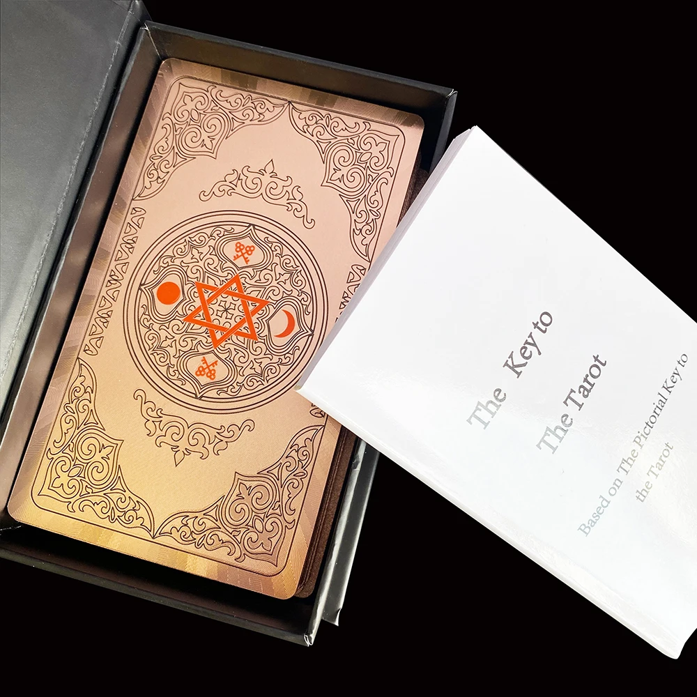 

Waterproof Classic Tarot Cards Deck with Guidebook For Beginners 78Holographic Fate Forecasting Cards Game Set Divination Tools