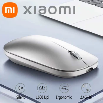 Xiaomi เงียบเมาส์ไร้สายสองโหมด Type-C ชาร์จ 2.4g Dpi ปรับชาร์จตามหลักสรีรศาสตร์ Morandi เมาส์สํานักงานแบบพกพา