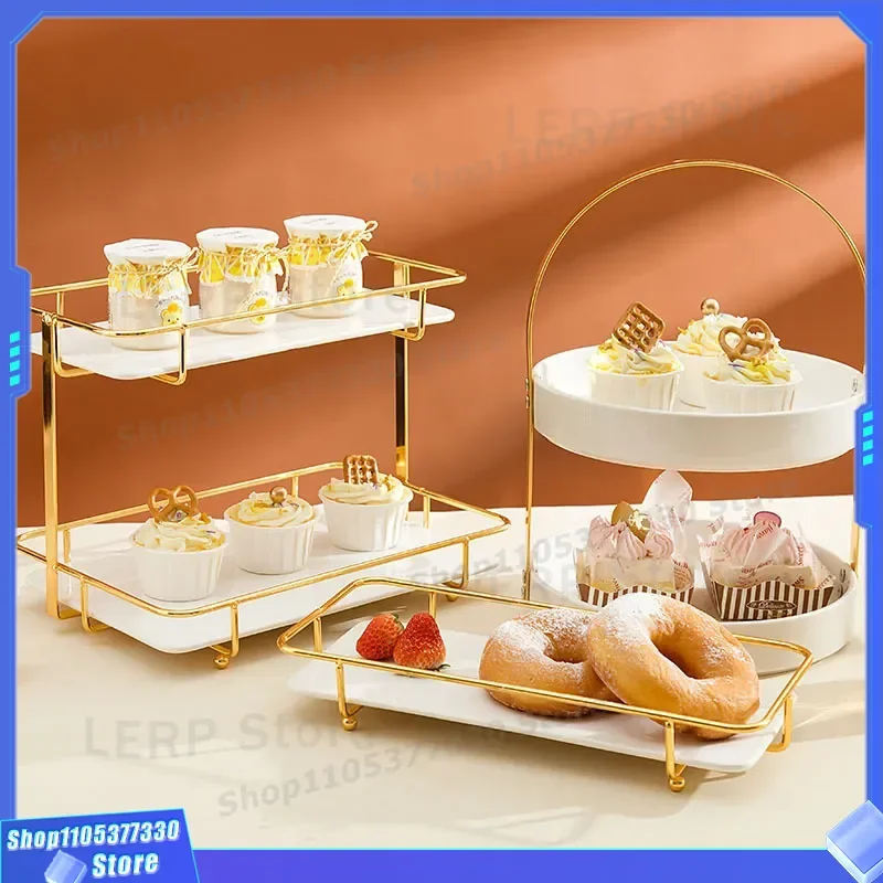 Elegant Wedding Cake Stand Dessert Display Tray for Afternoon Tea Party Snack Plate Cold Meal Serving Birthday Decoration New