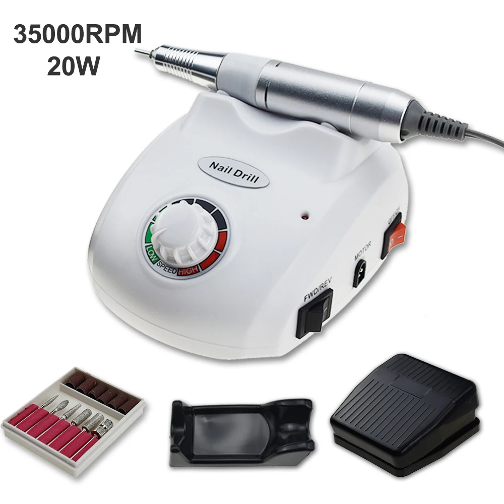 Broca de prego elétrica para unhas profissionais, Manicure Sander Machine Set, Salon Polisher Equipment, Broca, 35000RPM