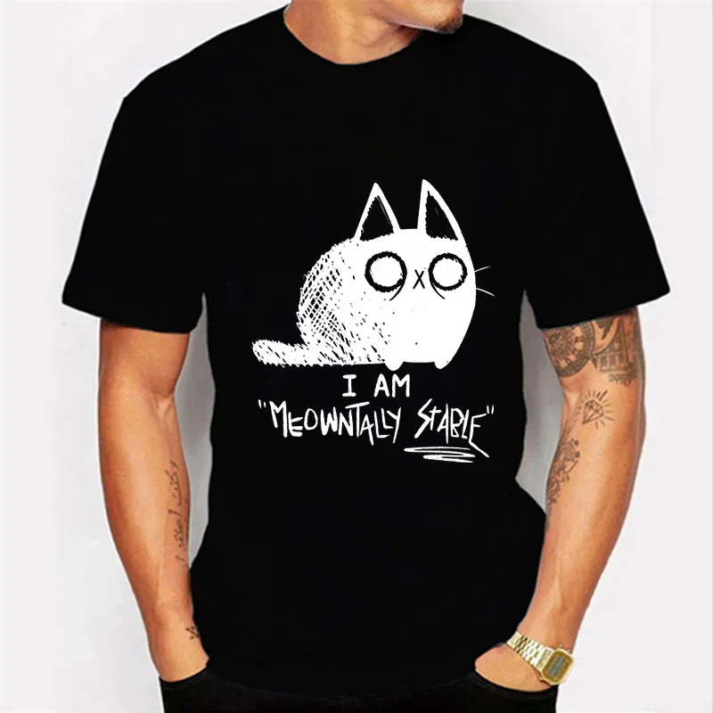 

Brand Men's T-shirt Fuuny Cat Printed Graphic T Shirts Oversized for Women Men Casual Funny Tshirt Male TeeCX