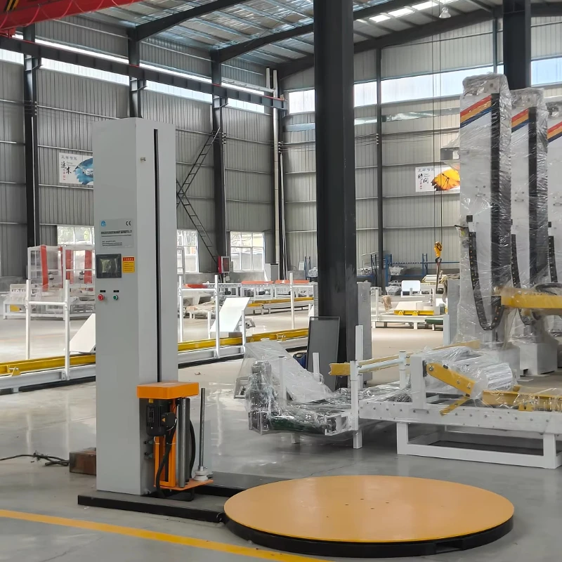 Automatic Pallet Stretch Wrapping Machine Turntable Pre-Stretch Film Wrapper with PLC Control for Food Beverage Carton Packing