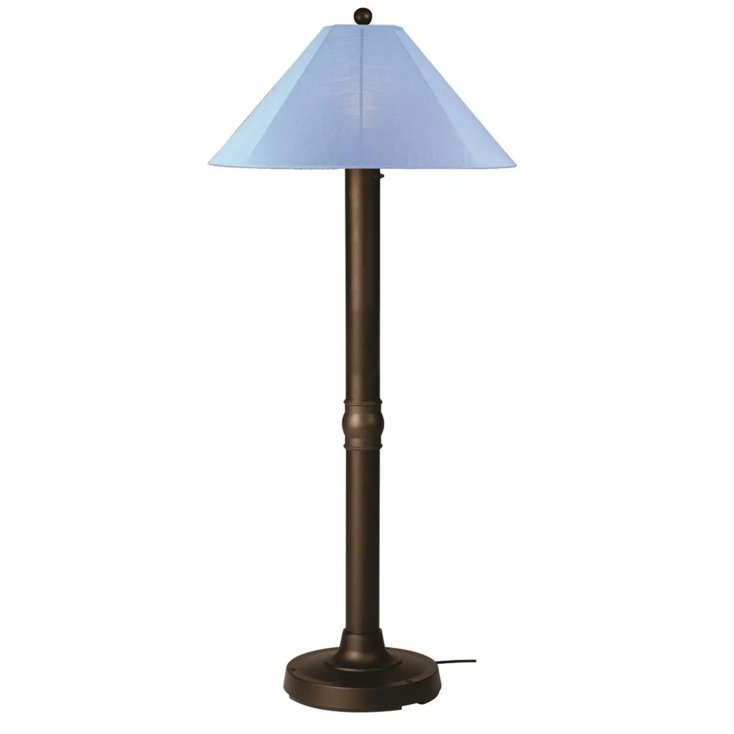 Out Door Floor Lamp with Weighted Base, Weatherproof Cord, and Dimmable Light, Bronze Finish
