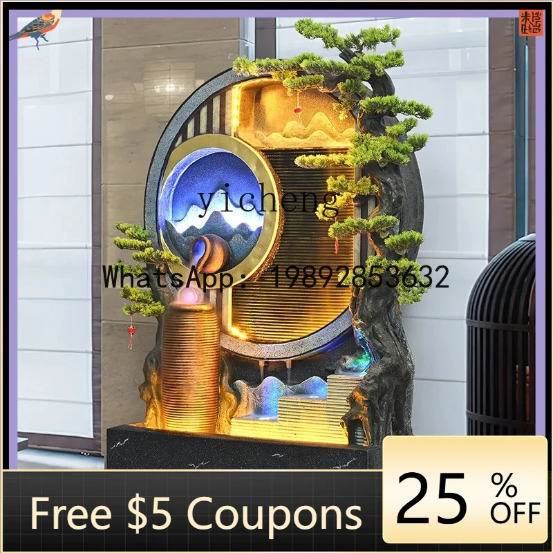 T26 financial resources rolling water curtain wall running water screen living room villa courtyard decoration opening landscape