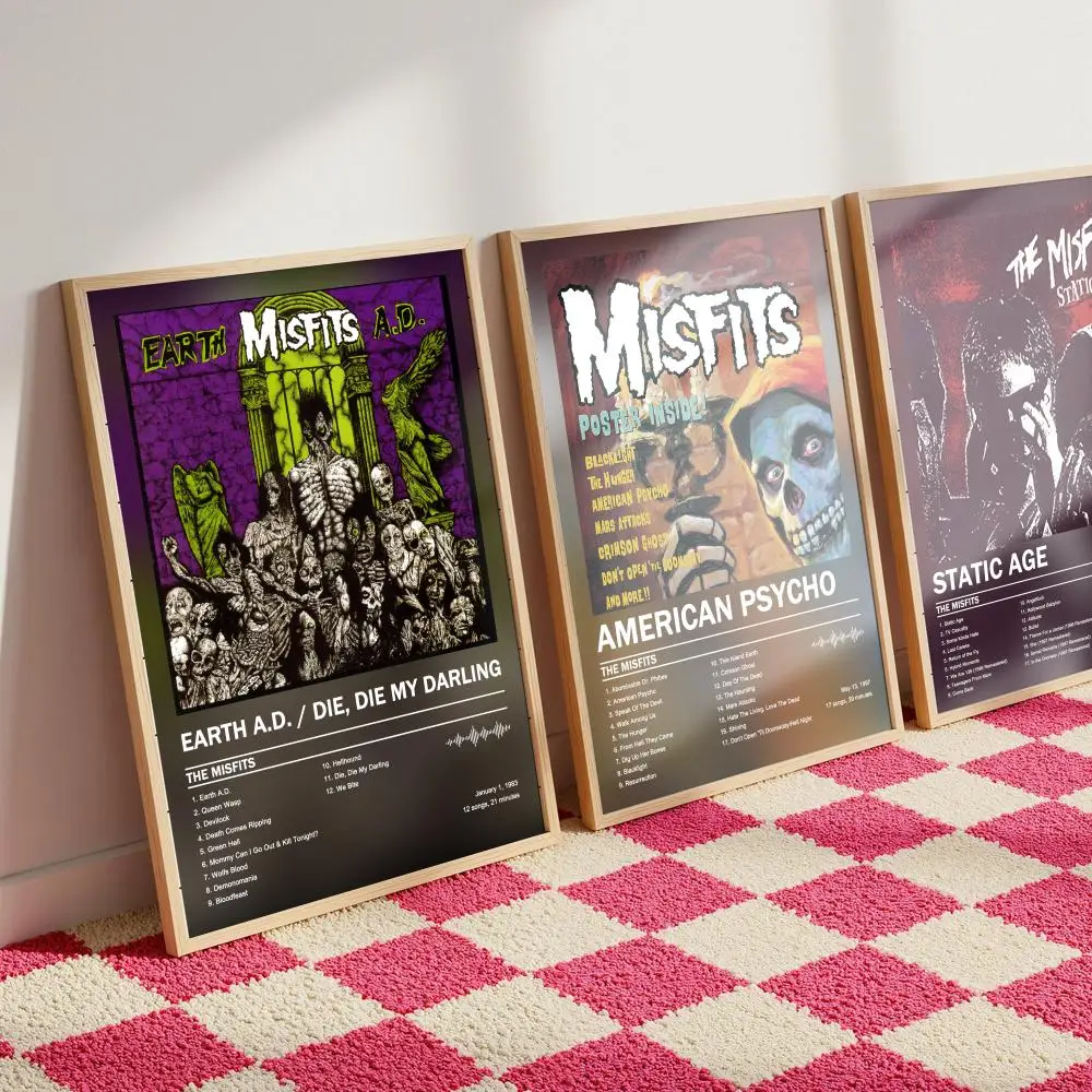 The M-Misfits Poster Music Album Cover For Room Canvas Painting Print Art Home Wall Decor Picture Gift