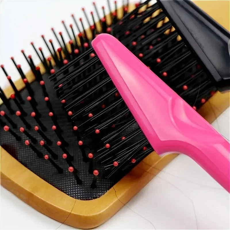 وسادة هوائية مشط تنظيف فرشاة مشط فرشاة الشعر نظافة مقبض بلاستيكي تنظيف فرشاة مزيل أدوات التجميل المدمجة TT مشط
